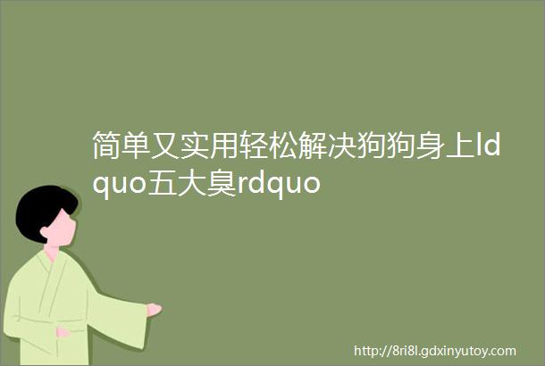 简单又实用轻松解决狗狗身上ldquo五大臭rdquo