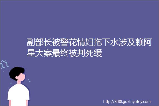 副部长被警花情妇拖下水涉及赖阿星大案最终被判死缓